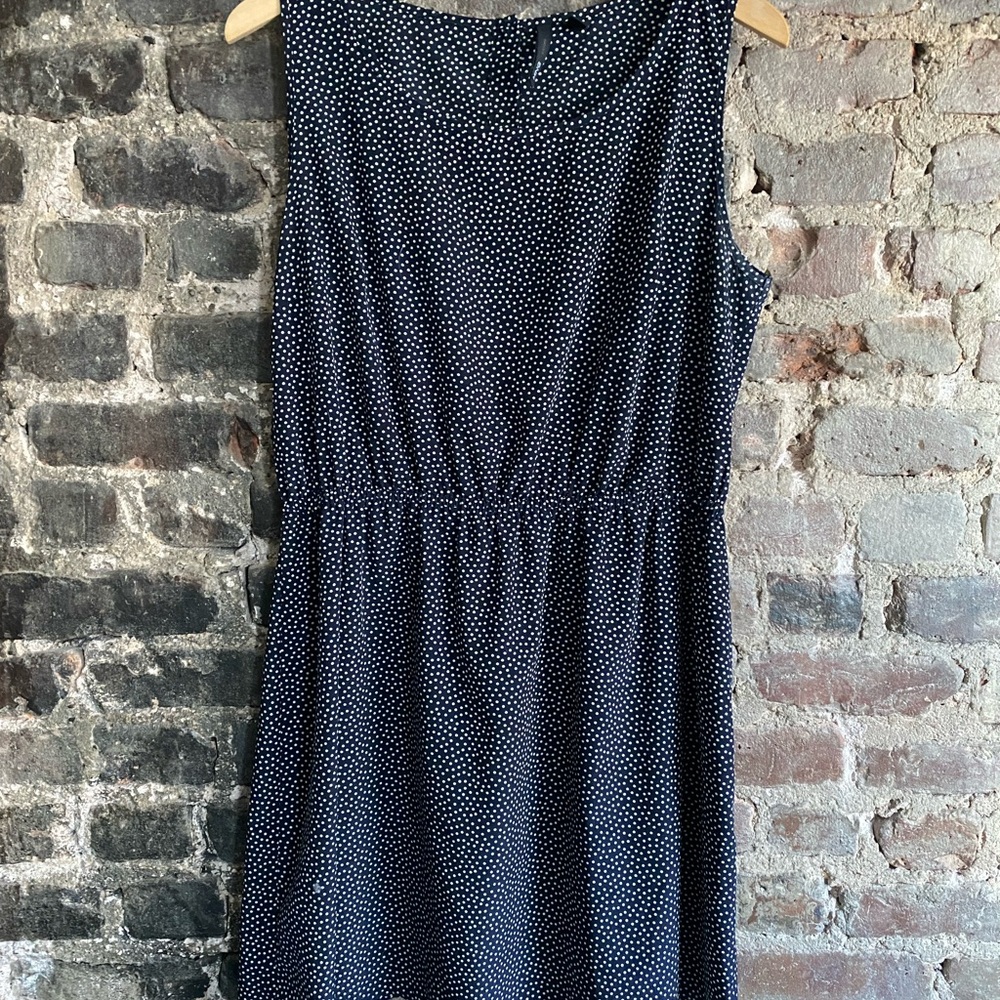 Mango Black and White Dotted Midi Dress